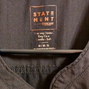 Medium top,small bottom black straight leg scrub set